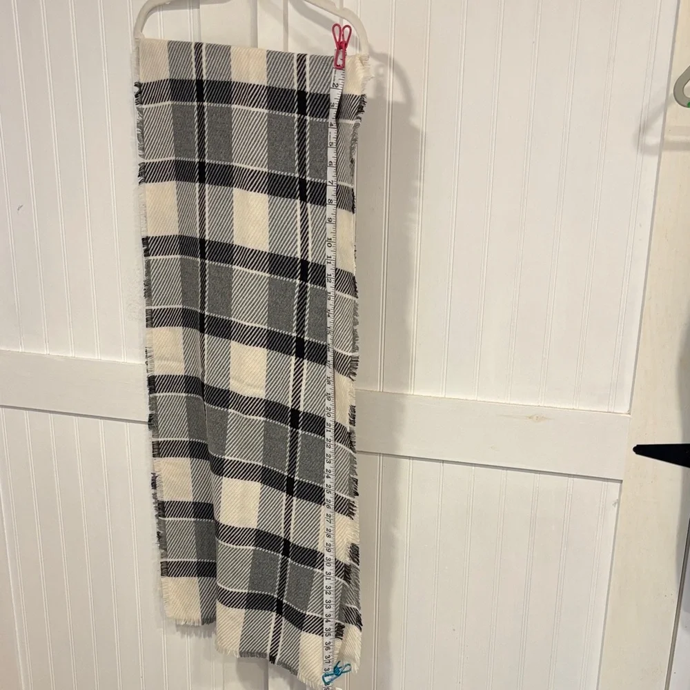 Indigo Black & White Plaid scarf/Wrap